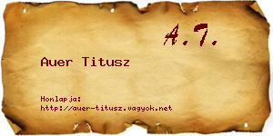 Auer Titusz névjegykártya